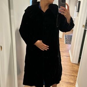 Vintage black velvet swing coat